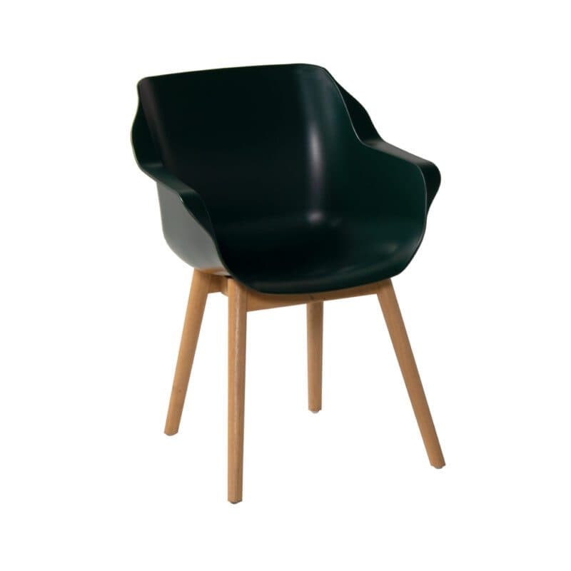 Hartman "Sophie Teak" Armchair, Gestell Teakholz, Sitzfläche Kunststoff night green