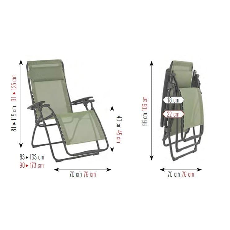 Lafuma "Futura XL" Relaxsessel - Maße