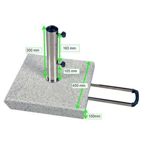 Doppler Trolley-Granitsockel 50 kg für Sonnenschirm "Act", Artikel 85897AGT