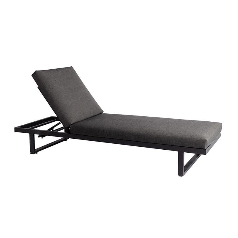 Jati&Kebon "Rao/Rao Rope" Multifunktionliege, Gestell Alu eisengrau, Auflagen-Set Natté Sooty