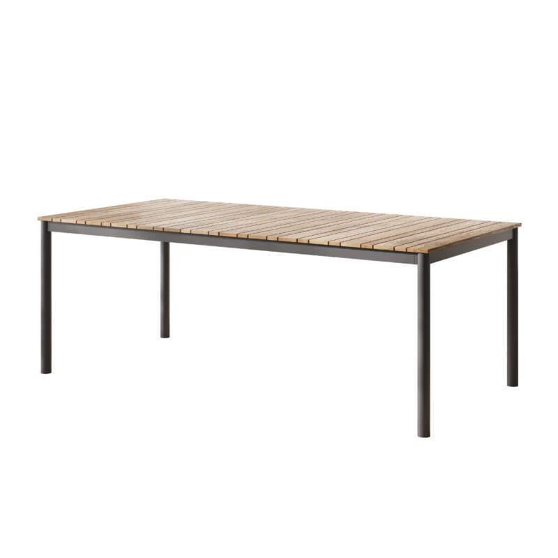 Cinas "Mood Classic Midway" Gartentisch 204x100 cm, Aluminium anthrazit, Tischplatte mit Teakplanken