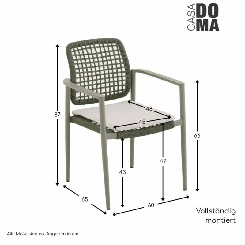 CASA DOMA "Lavello" Stapelstuhl, Maße in cm