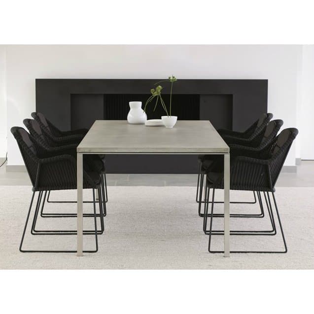 Gartenstuhl "Breeze" von Cane-line, Gestell Stahl schwarz, Sitzfläche Polyrattan schwarz