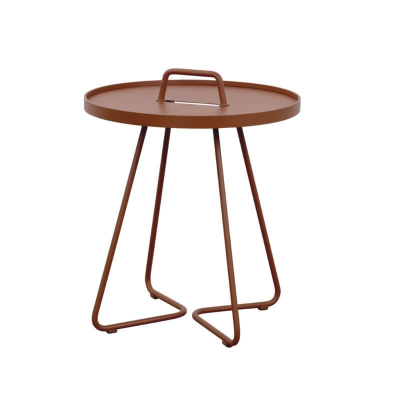 Cane-line Beistelltisch "On-the-move", Ø 44 cm, Aluminium desert red