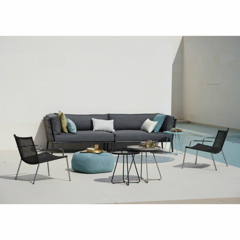Cane-line "Conic" Lounge, Loungesessel "Straw" und Gartenhocker "Divine"