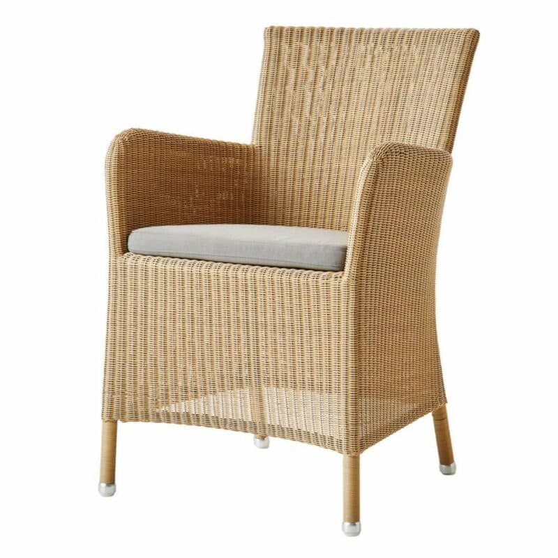 Cane-line "Hampsted" Dining-Sessel, Polyrattan-Geflecht natur mit Kissen taupe
