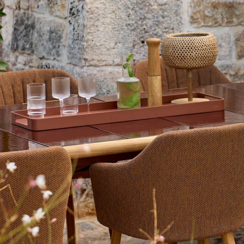 Cane-line "Club" Serviertablett, Aluminium desert red, 85 x 24 cm