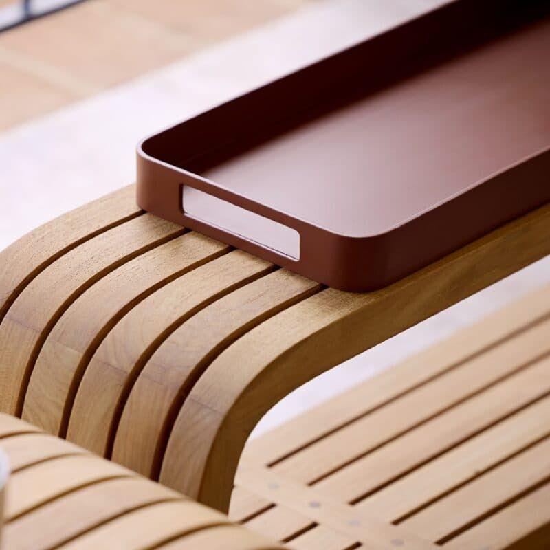 Cane-line "Club" Serviertablett, Aluminium desert red, 85 x 24 cm