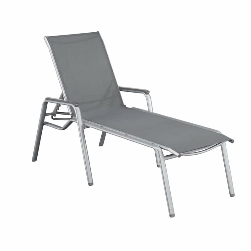 Kettler Cirrus Stapelliege, Gestell Aluminium silber, Bespannung Textilgewebe anthrazit-grau
