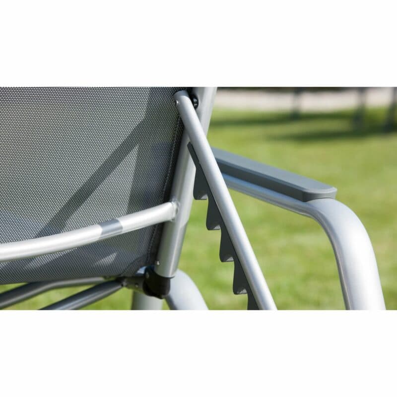 Kettler "Cirrus" Stapelliege, Gestell Aluminium silber, Bespannung Textilgewebe anthrazit-grau