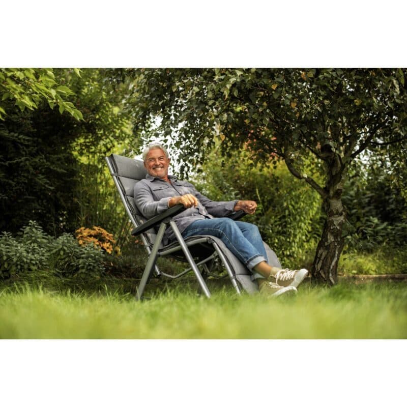 Kettler "Cirrus Relaxsessel, Aluminium silber, Textilgewebe anthrazit-grau, Armlehnen Kunststoff
