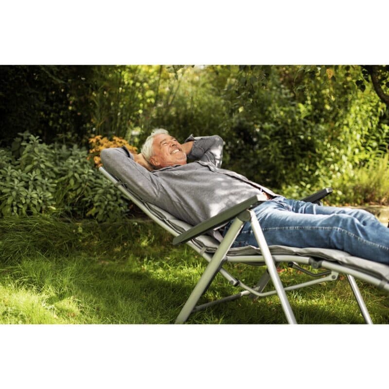 Kettler "Cirrus Relaxsessel, Aluminium silber, Textilgewebe anthrazit-grau, Armlehnen Kunststoff