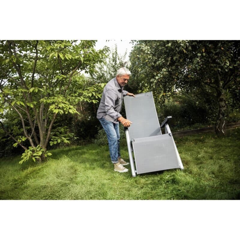 Kettler "Cirrus Relaxsessel, Aluminium silber, Textilgewebe anthrazit-grau, Armlehnen Kunststoff