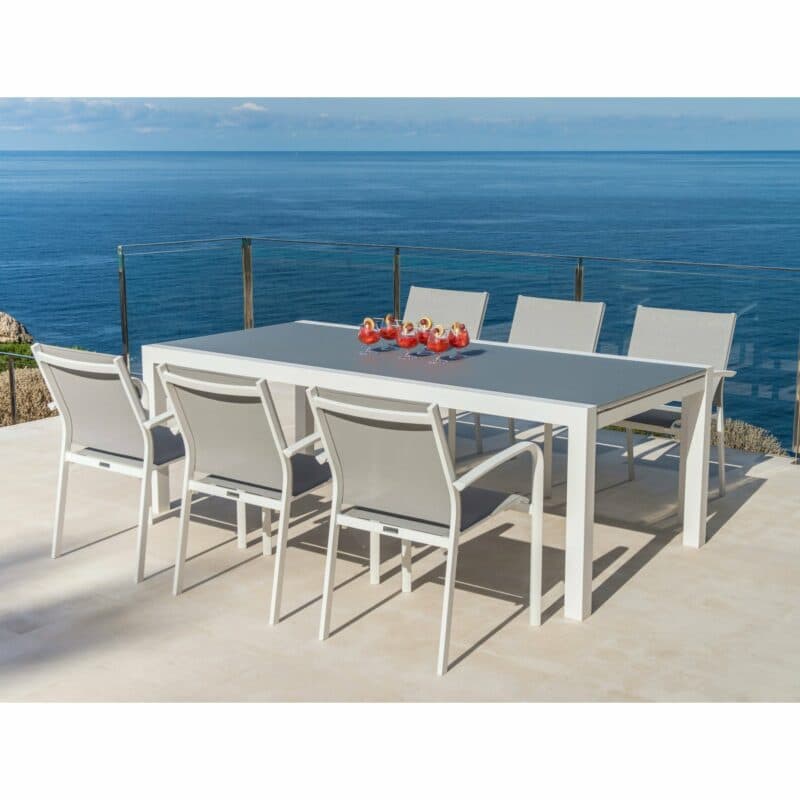 Jati&Kebon Gartenmöbel-Set mit Stuhl "Malaga" und Gartentisch "Livorno"