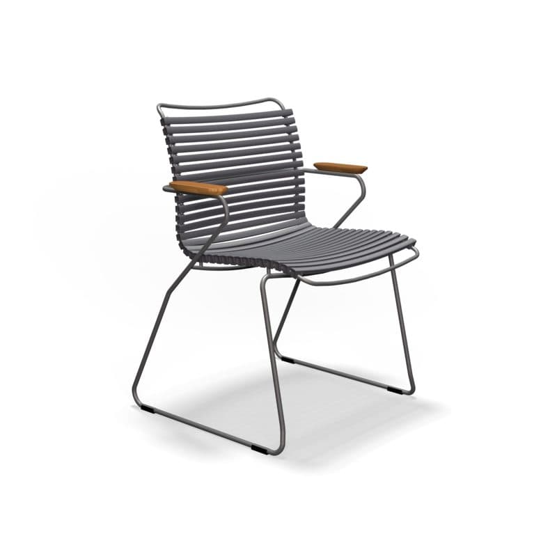 Houe "Click" Gartenstuhl mit Armlehnen, Farbe dunkelgrau