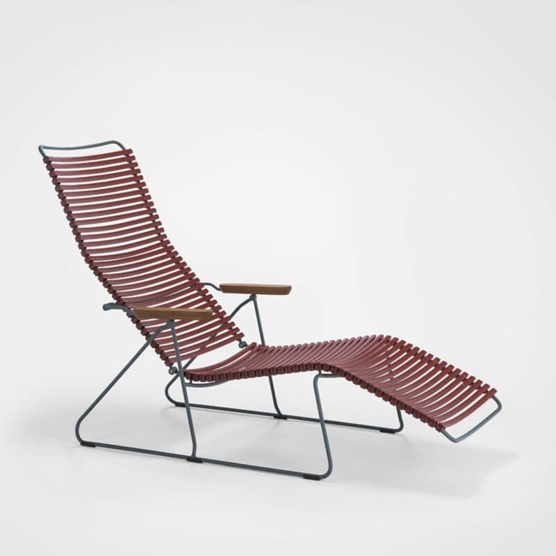 Houe "Click" Sunlounger mit verstellbarer Rückenlehne, Farbe paprika