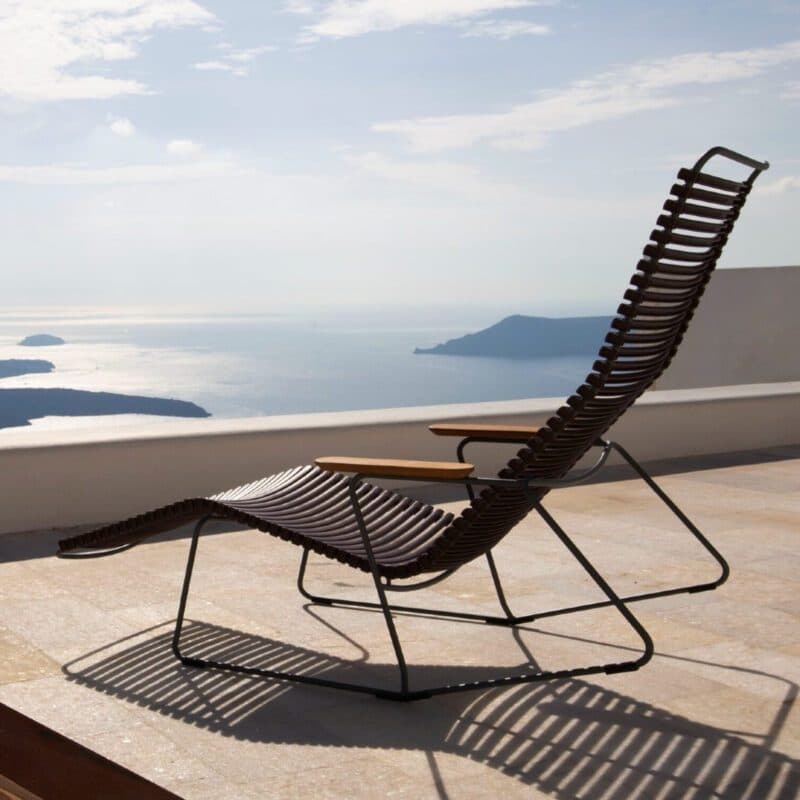 Houe "Click" Sunrocker, Stahlgestell grau, Kunststoff-Lamellen schwarz