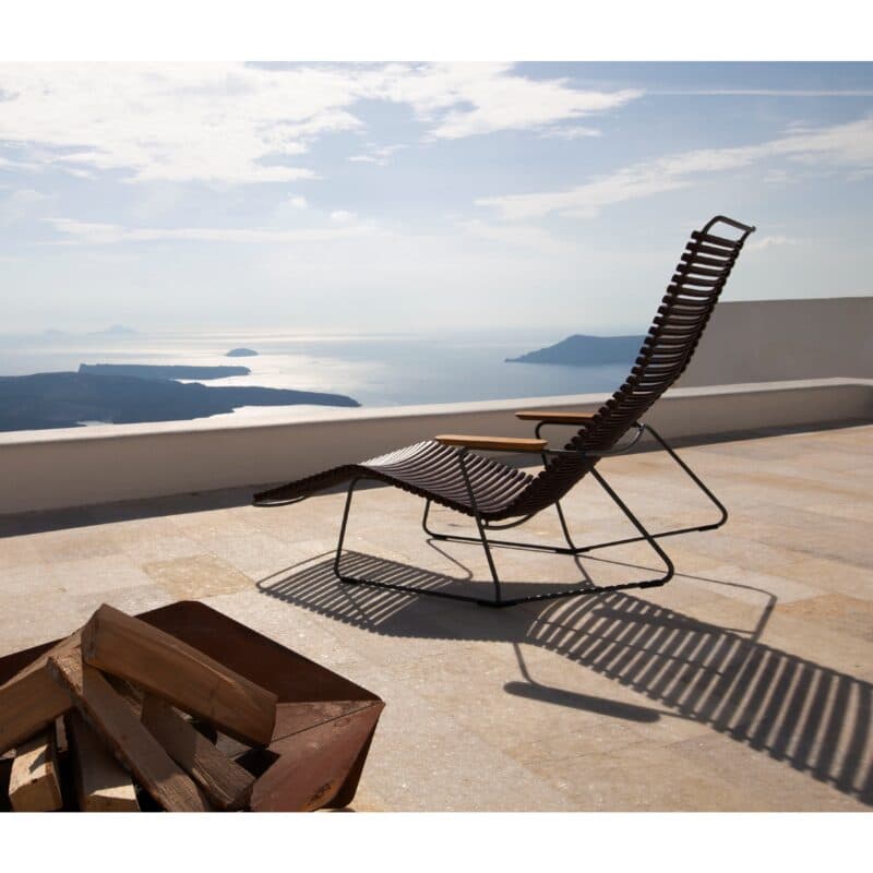 Houe "Click" Sunrocker, Stahlgestell grau, Kunststoff-Lamellen schwarz