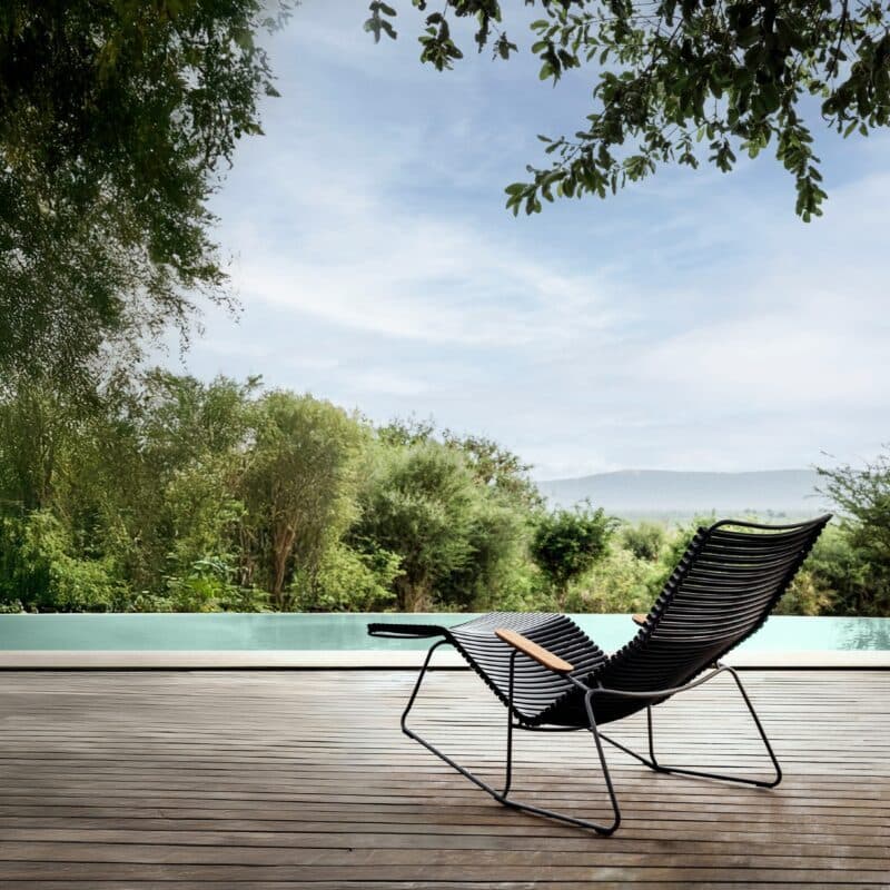 Houe "Click" Sunrocker, Stahlgestell grau, Kunststoff-Lamellen schwarz