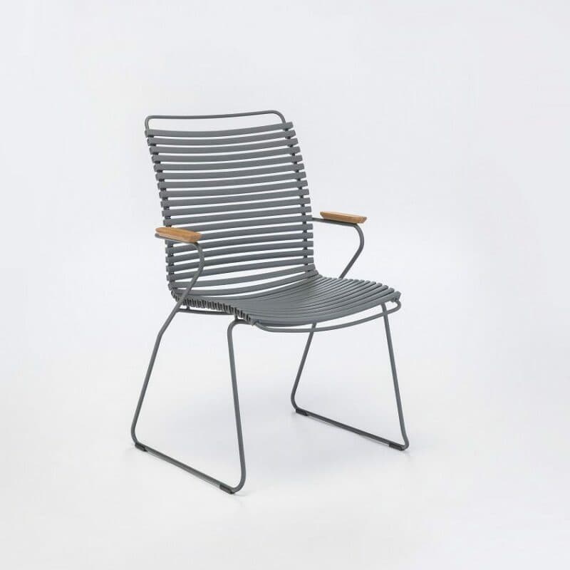 Houe "Click" Gartenstuhl mit hoher Rückenlehne, Farbe dunkelgrau