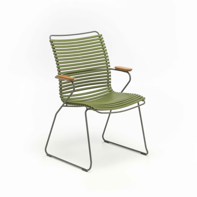 Houe "Click" Gartenstuhl mit hoher Rückenlehne, Farbe olivgrün