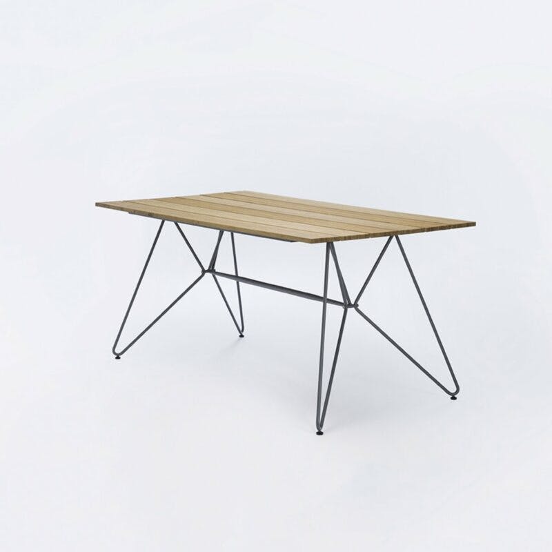 Houe "Sketch" Tisch 160x88cm, Aluminium mit Bambus-Lamellen