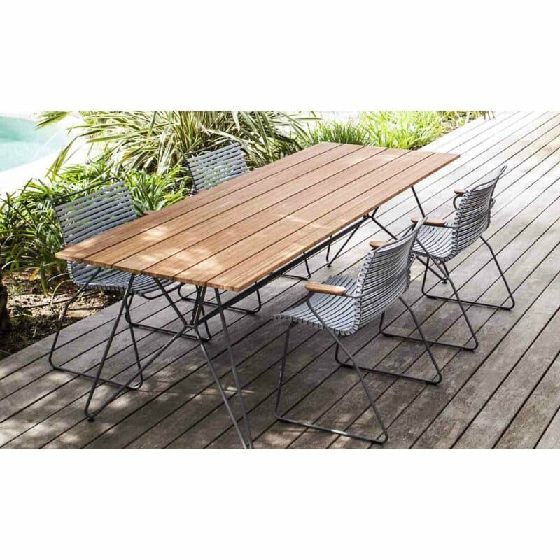 Houe Gartenmöbel-Set mit Tisch 220cm "Sketch" und Stapelsesseln "Click"