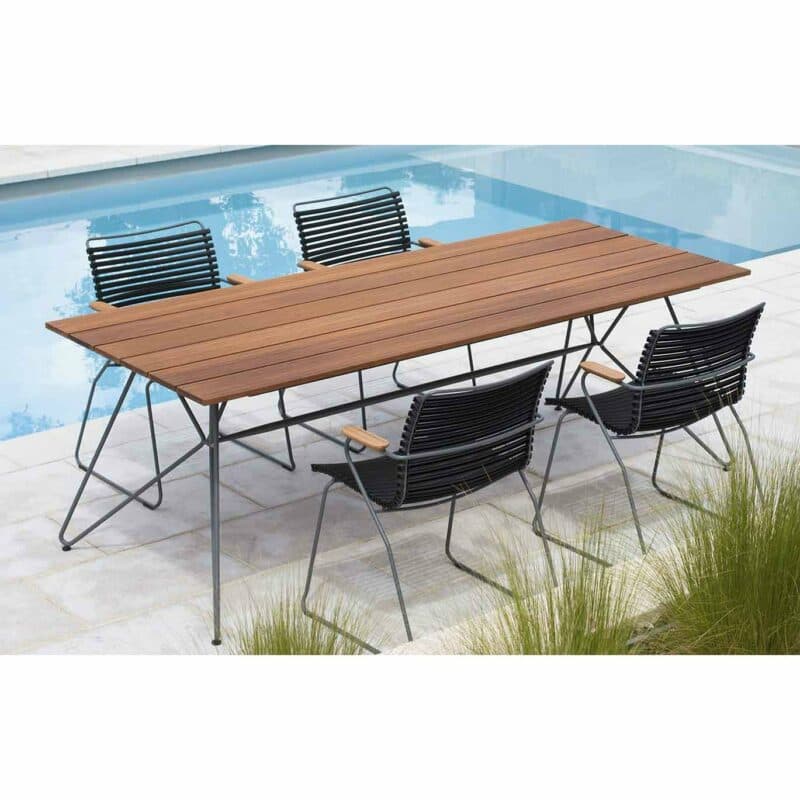 Houe Gartenmöbel-Set mit Tisch 160cm "Sketch" und Stapelsesseln "Click"