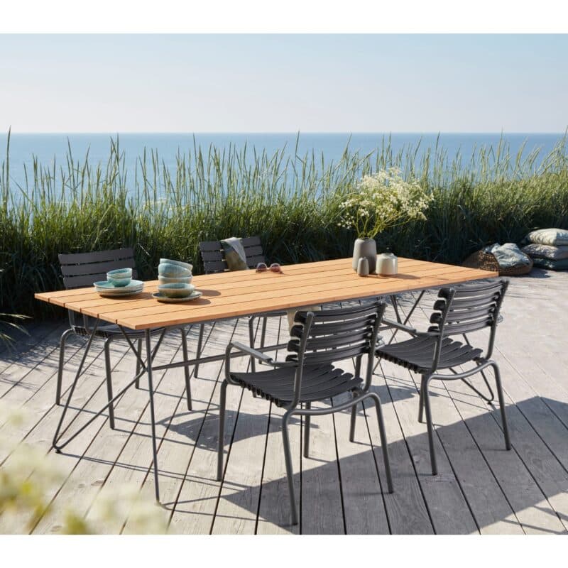 Houe "Sketch" Gartentisch, Stahlgestell grau mit Bambus-Lamellen