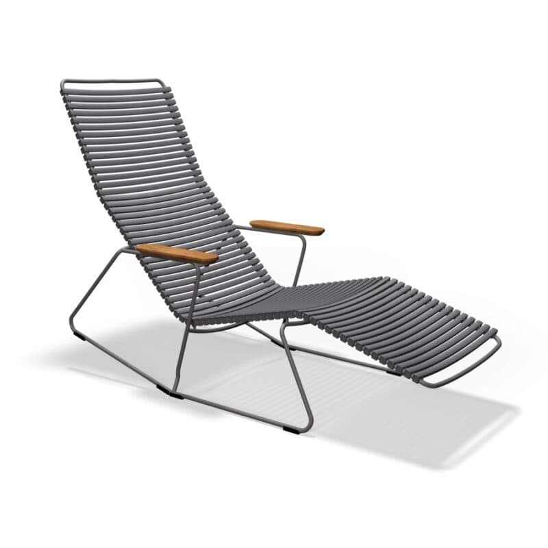 Houe "Click" Sunrocker, Stahlgestell grau, Kunststoff-Lamellen dunkelgrau