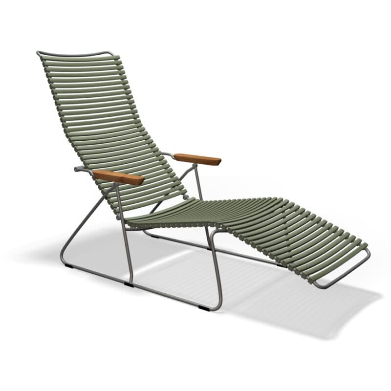Houe "Click" Sunlounger mit verstellbarer Rückenlehne, Farbe olivgrün