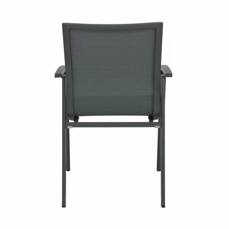 Stern Stapelsessel „New Top“, Gestell Aluminium anthrazit, Sitzfläche Textilgewebe karbon, Armlehnen Aluminium anthrazit