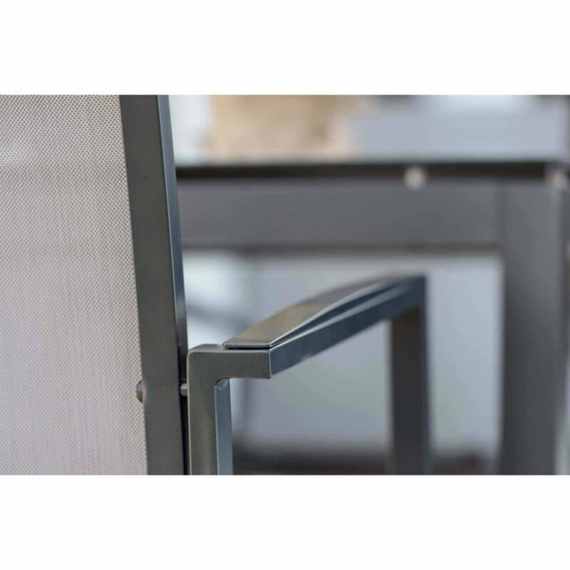Stern Stapelsessel "New Levanto", Gestell Aluminium anthrazit, Sitzfläche Textil silber