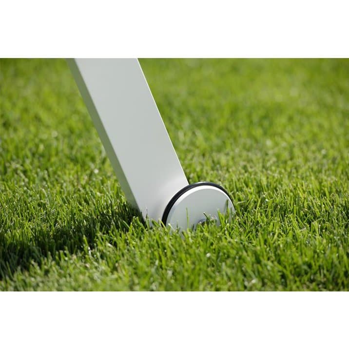 Rollenliege "Allround" von Stern, Gestell Aluminium weiss, Textilgewebe silber