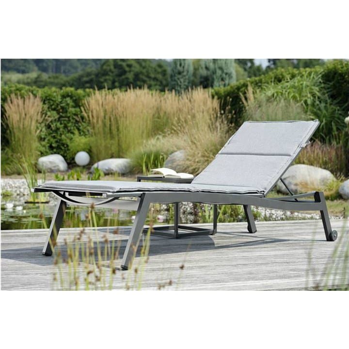Rollenliege "Allround" von Stern, Gestell Aluminium graphit, Textilgewebe silbergrau