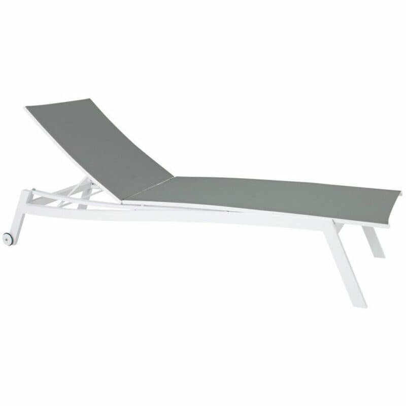 Rollenliege Allround von Stern, Gestell in weiß, Textilgewebe in silber