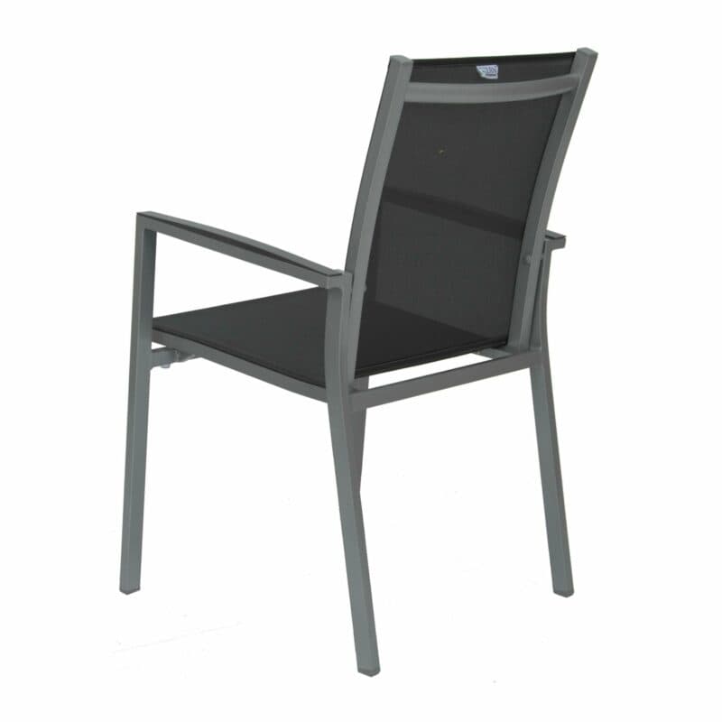 Stern Stapelsessel "New Levanto", Gestell Aluminium graphit, Sitzfläche Textil silbergrau