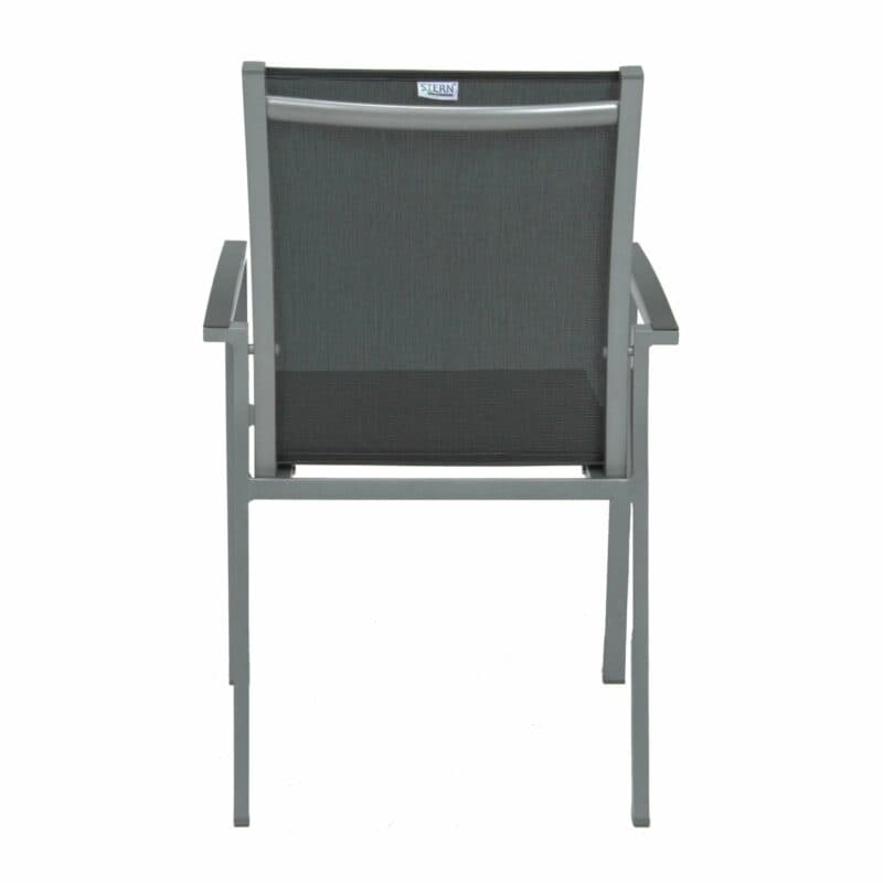 Stern Stapelsessel "New Levanto", Gestell Aluminium graphit, Sitzfläche Textil silbergrau