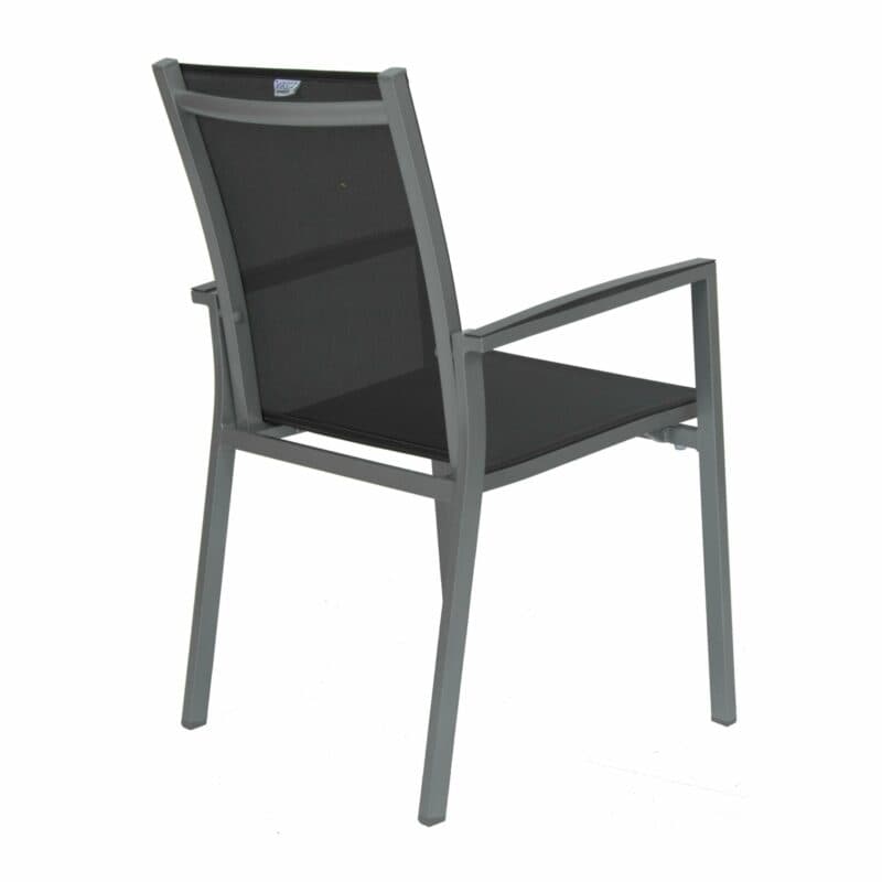Stern Stapelsessel "New Levanto", Gestell Aluminium graphit, Sitzfläche Textil silbergrau