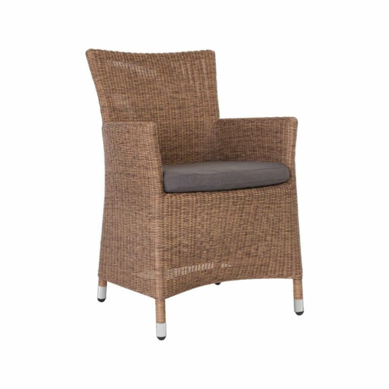 Stern Sessel "Sortino", Polyrattan-Geflecht zimt, inklusive Kissen in rehbraun