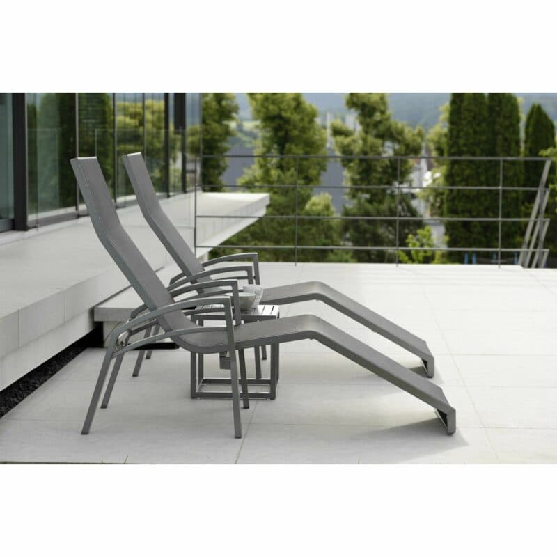 Relaxliege "Balance" von Stern, Gestell Aluminium graphit, Textilgewebe silbergrau