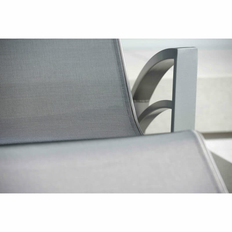 Relaxliege "Balance" von Stern, Gestell Aluminium graphit, Textilgewebe silbergrau