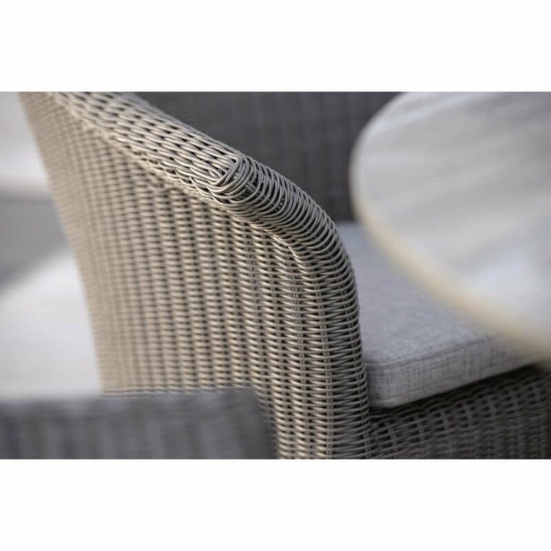 Stern Sessel "Glen", Gestell Aluminium, Geflecht Polyrattan basaltgrau, Sitzkissen seidengrau