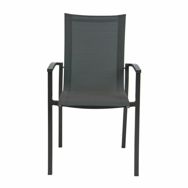 Stern Stapelsessel "Evoee", Gestell Aluminium anthrazit, Sitz- und Rückenfläche Textilgewebe karbon