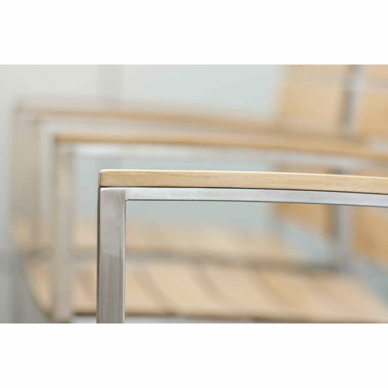 Stern Stapelsessel "Savona" , Gestell Edelstahl, Sitz- und Rückenfläche Teakleisten