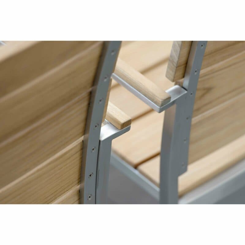 Stern Stapelsessel "Savona" , Gestell Edelstahl, Sitz- und Rückenfläche Teakleisten