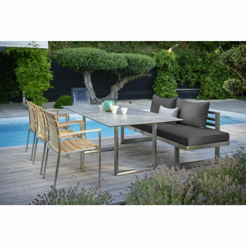 Stern Stuhl "Savona" mit Bank "Holly" und Kufentisch