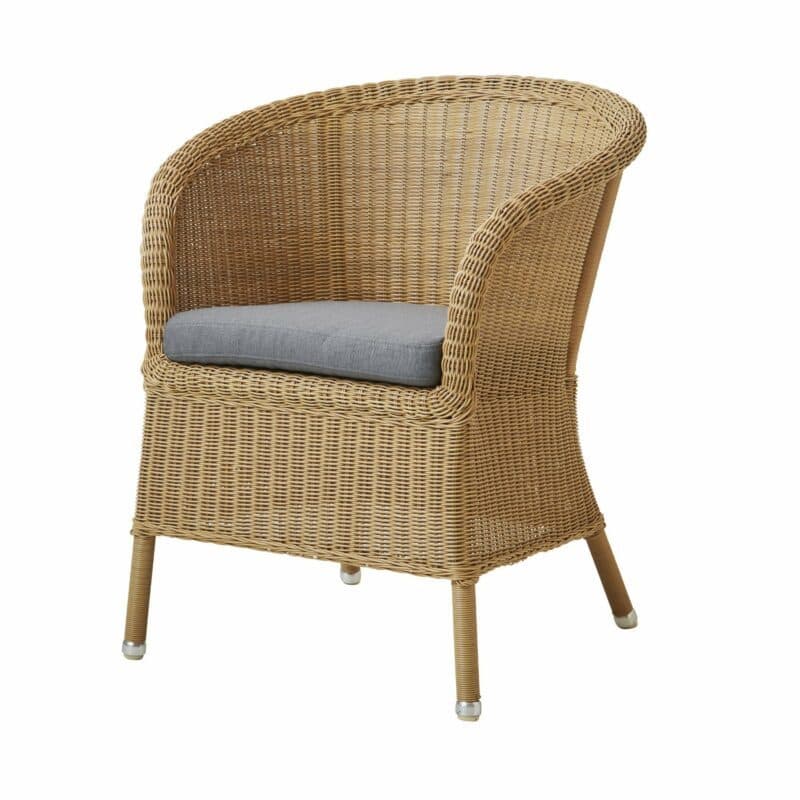 Cane-line "Derby" Gartensessel, Polyrattan natur, mit Sitzkissen grau