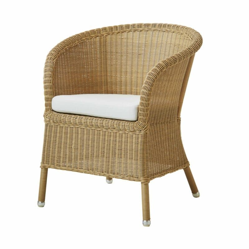 Cane-line "Derby" Gartensessel, Polyrattan natur, mit Sitzkissen weiß