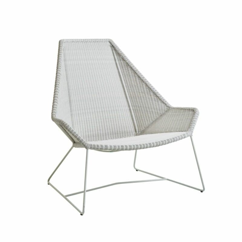 Cane-line "Breeze" Loungesessel mit hoher Rückenlehne, Polyrattan weiß-grau